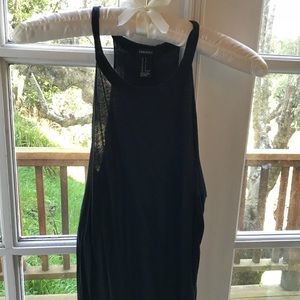 Black Cotton Muscle Tee Tank Top